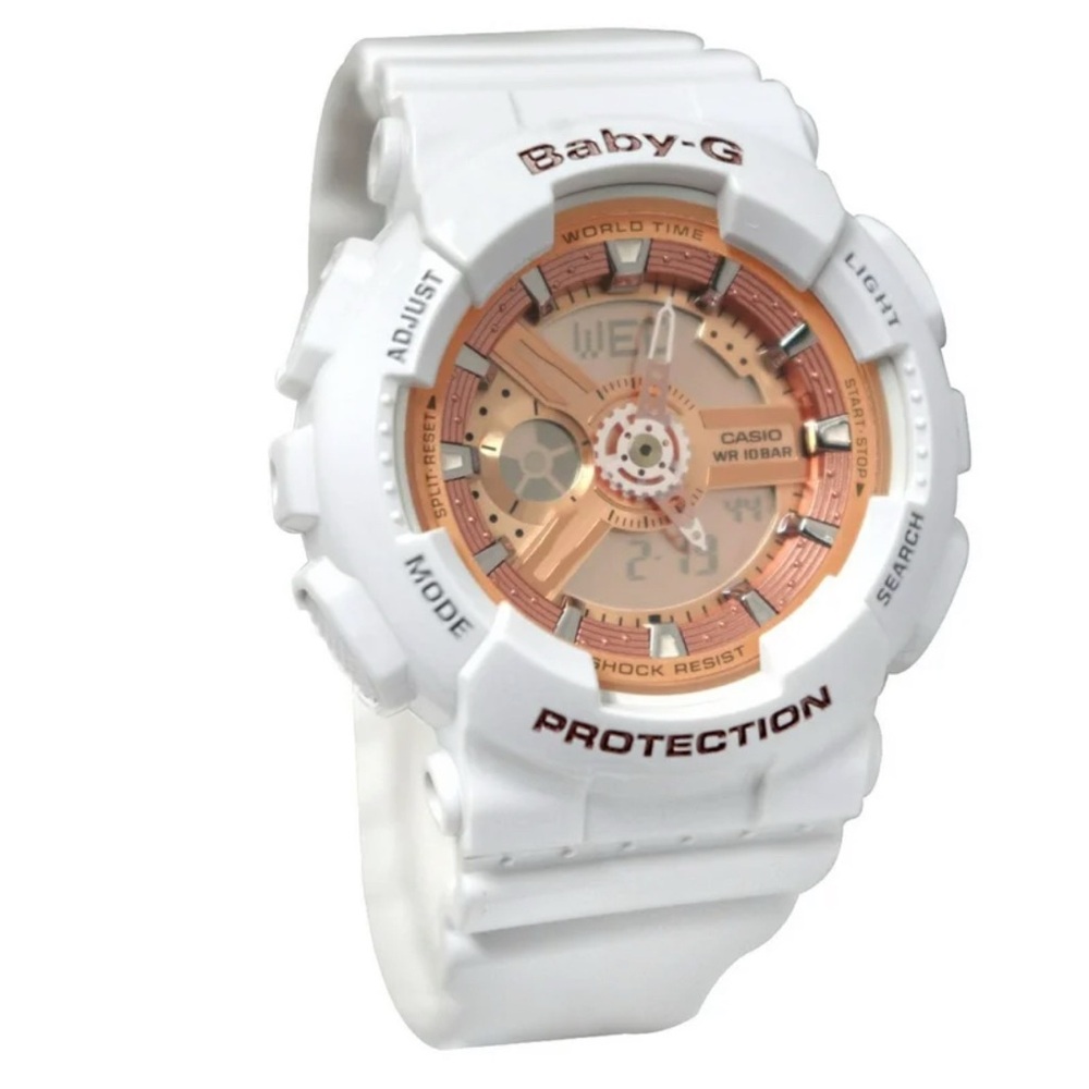 Casio Baby-G White and Rose Gold Watch
